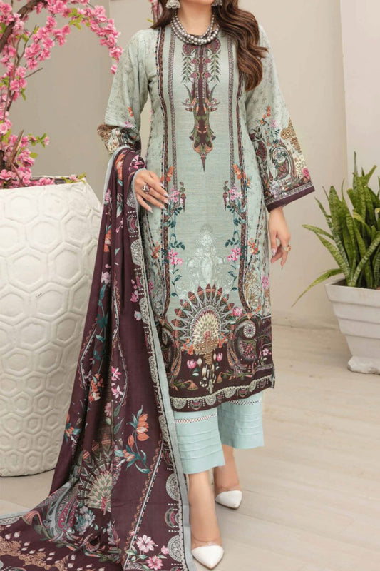 Dahlia By Anaya Printed Slub khaddar-3PC