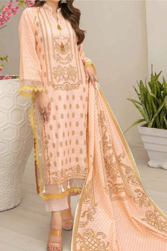Dahlia By Anaya Printed Slub khaddar-3PC