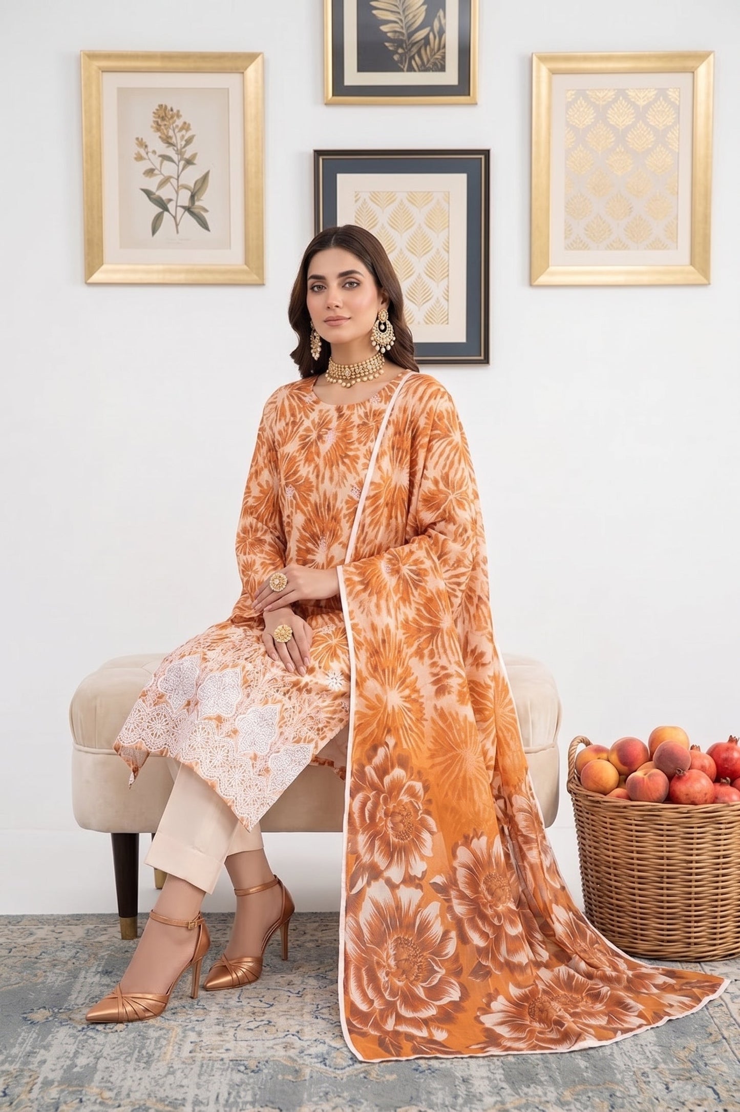 Print Kari By Anaya Noor Heavy Emb Banadora Lawn 3PC