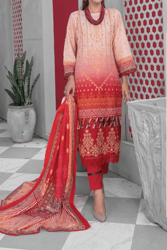 Denara By Anaya Embroidered Slub khaddar-3PC