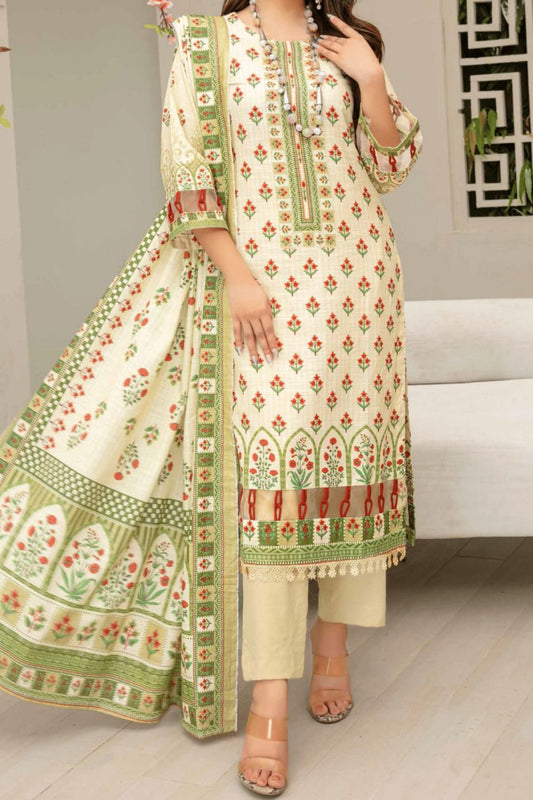 Dahlia By Anaya Printed Slub khaddar-3PC