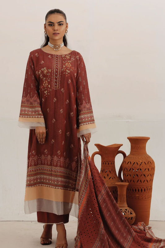 Safron By Anaya Noor Embroidered Karandi-3PC