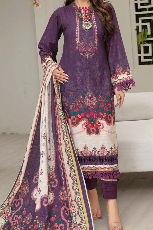 Dahlia By Anaya Printed Slub khaddar-3PC