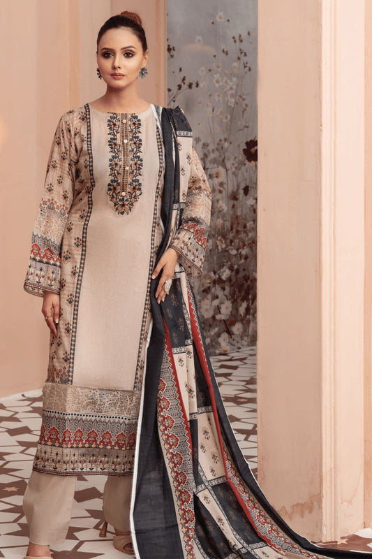 Gull-e-Noor Anaya Digital Print With Emb Patch Lawn-3PC