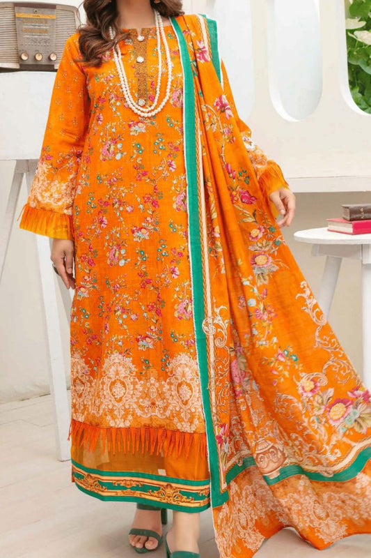 Dahlia By Anaya Printed Slub khaddar-3PC