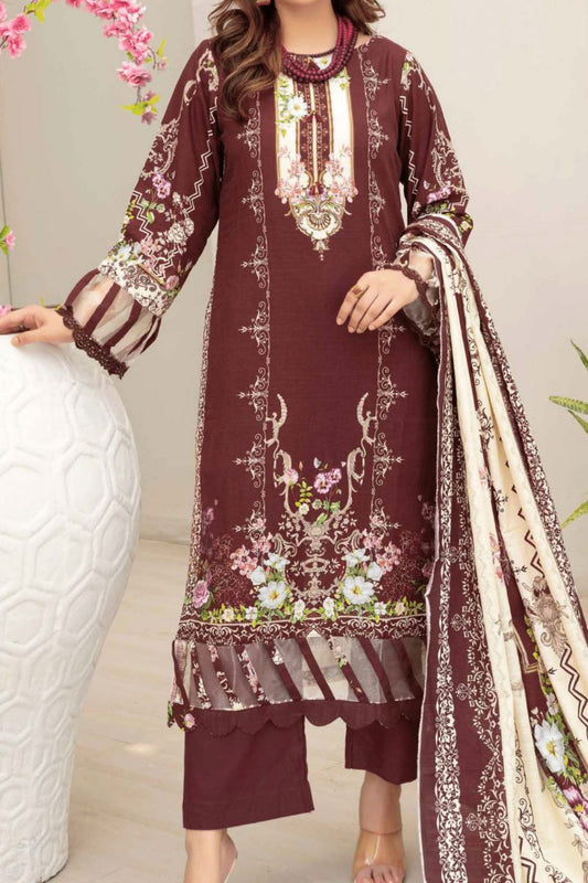 Dahlia By Anaya Printed Slub khaddar-3PC