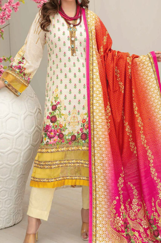 Dahlia By Anaya Printed Slub khaddar-3PC
