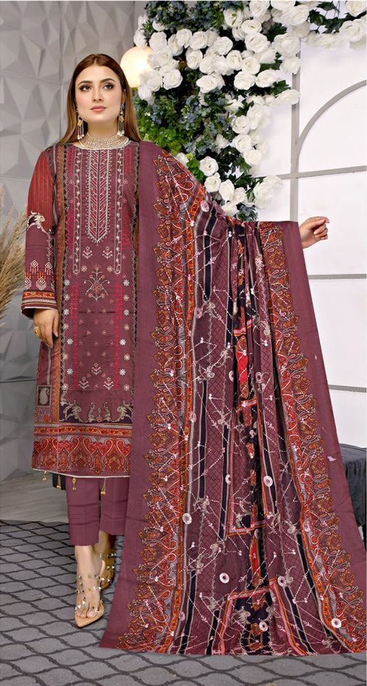 Anaya Emb Lawn-3PC