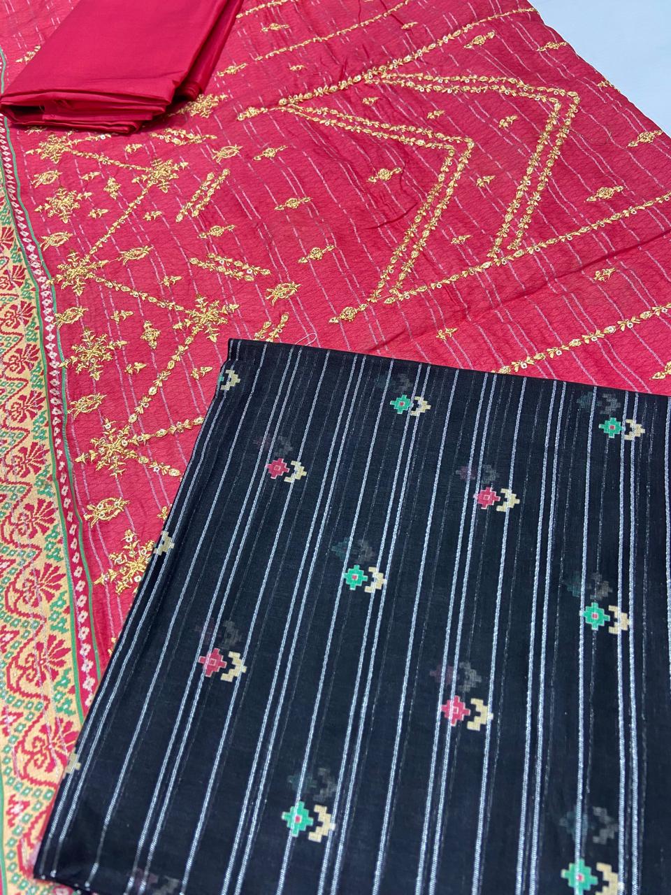 Digital Print With Heavy Emb Lawn-3PC