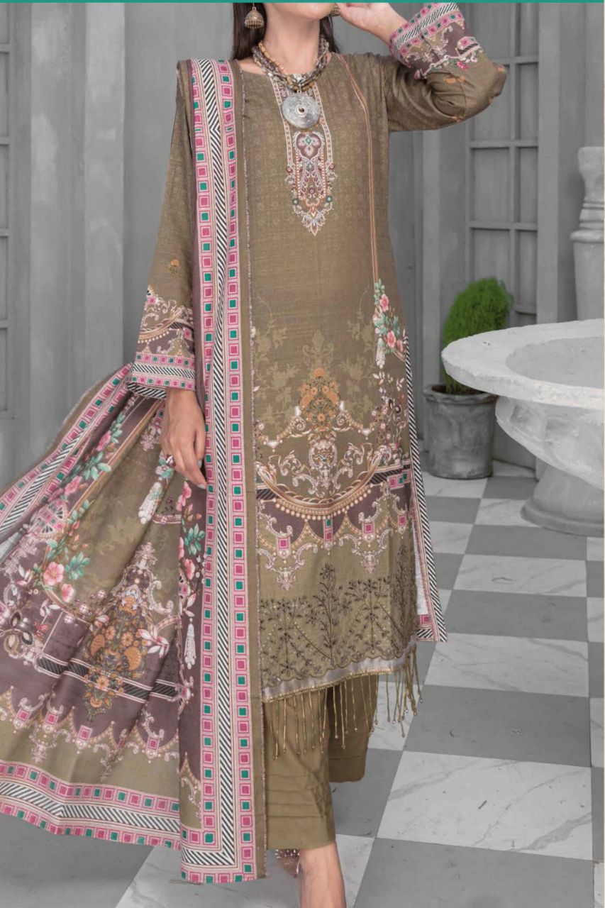 Denara By Anaya Embroidered Slub khaddar-3PC