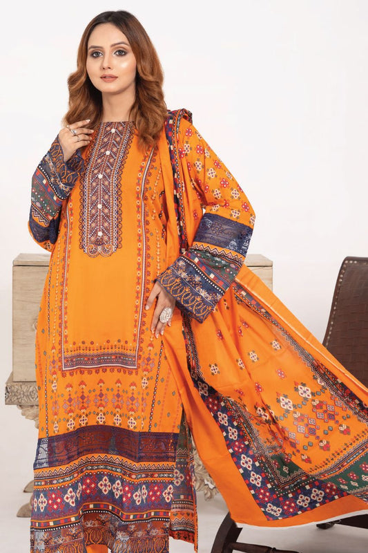 Gull-e-Noor Anaya Digital Print With Emb Patch Lawn-3PC