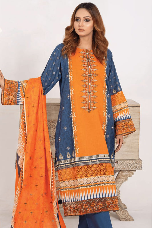 Gull-e-Noor Anaya Digital Print With Emb Patch Lawn-3PC