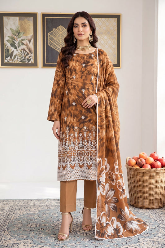 Print Kari By Anaya Noor Heavy Emb Banadora Lawn 3PC