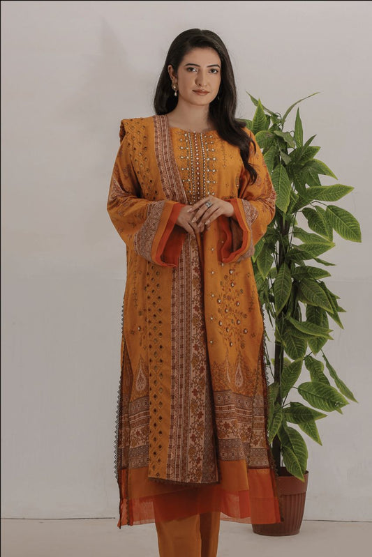 Safron By Anaya Noor Embroidered Karandi-3PC
