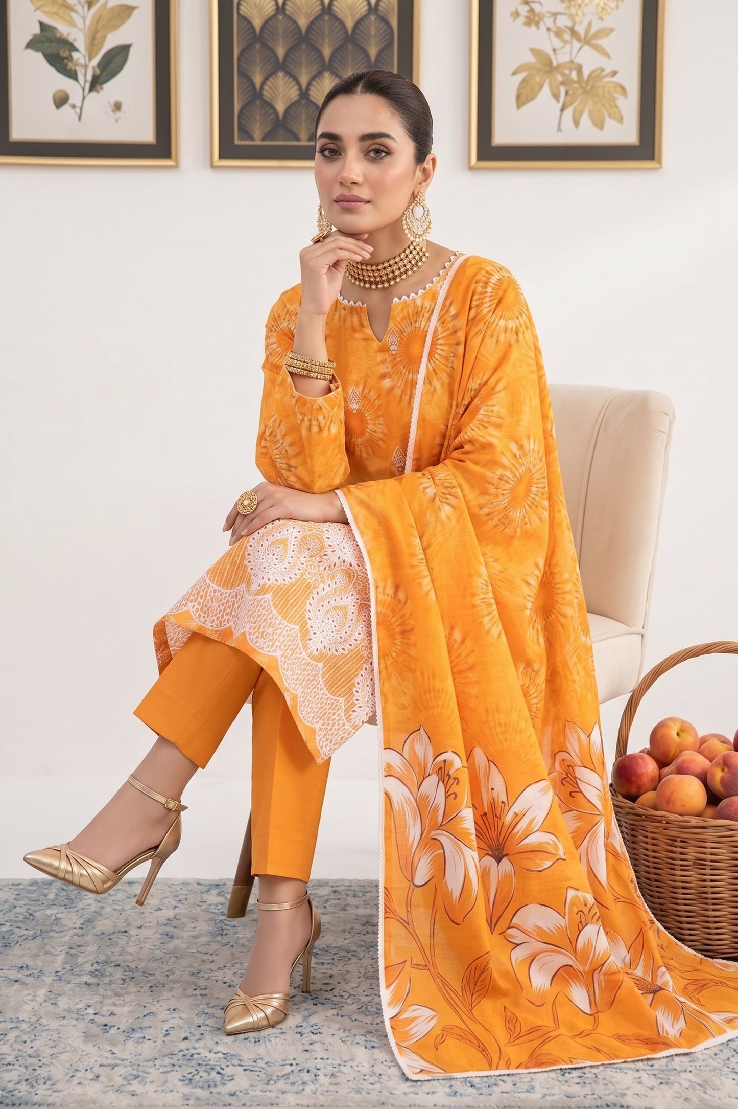 Print Kari By Anaya Noor Heavy Emb Banadora Lawn 3PC