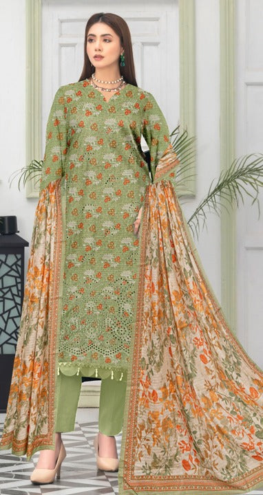 Anaya Print Emb Lawn-3PC