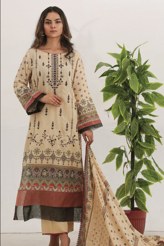 Safron By Anaya Noor Embroidered Karandi-3PC