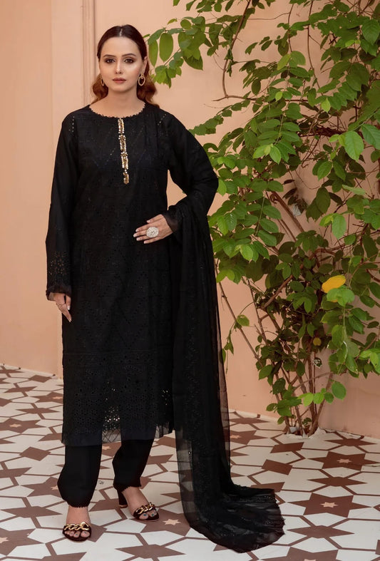 Cotton Kari By Anaya Emb Chickankari-3PC