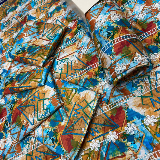 Anaya Noor Stripe Marina 2-Pcs Emb & Chikenkari
