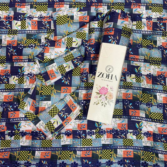 Anaya Noor Stripe Marina 2-Pcs Emb & Chikenkari