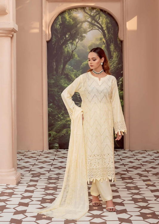 Cotton Kari By Anaya Emb Chickankari-3PC