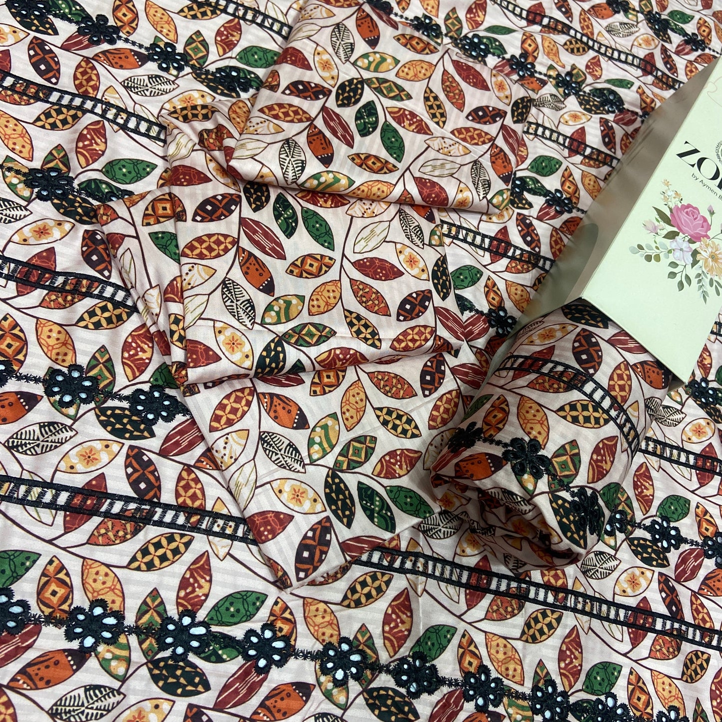 Anaya Noor Stripe Marina 2-Pcs Emb & Chikenkari
