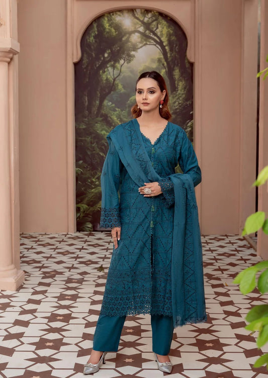 Cotton Kari By Anaya Emb Chickankari-3PC