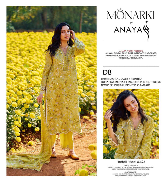 Monarki Print Emb Lawn-3PC