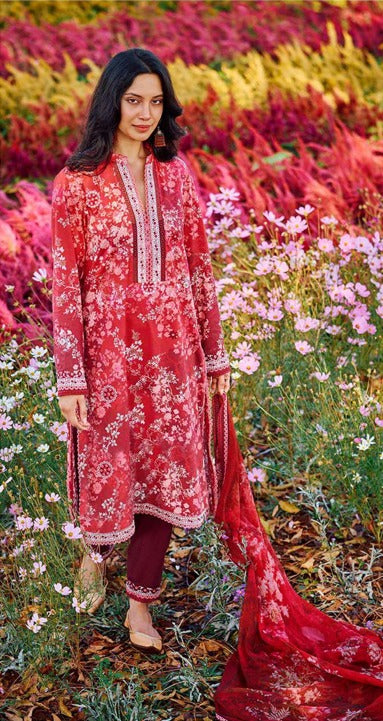 Monarki Print Emb Lawn-3PC