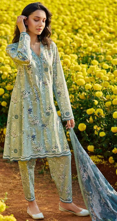 Monarki Print Emb Lawn-3PC