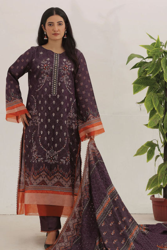 Safron By Anaya Noor Embroidered Karandi-3PC