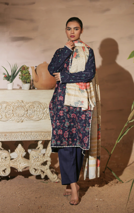 Anaya Noor Julli Emb Peach Wool-3PC