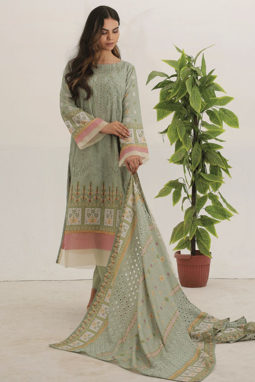 Safron By Anaya Noor Embroidered Karandi-3PC