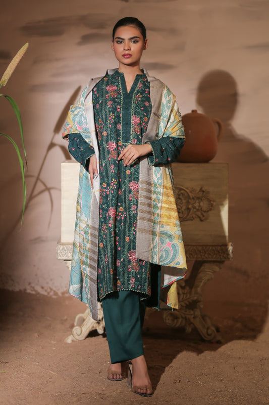 Anaya Noor Julli Emb Peach Wool-3PC